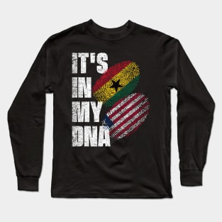 Liberian And Ghanaian Mix DNA Heritage Flag Long Sleeve T-Shirt